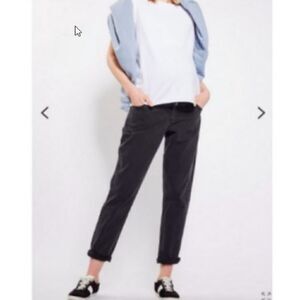 Topshop Over the Bump Mom Jeans 10 Black